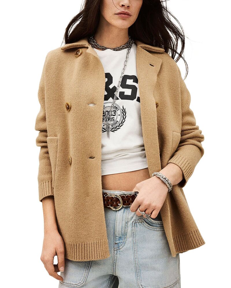 バッシュ レディース アウター ジレー より良い スウェーター ba\u0026sh Vesta Cardigan Sweater Camel 駱駝