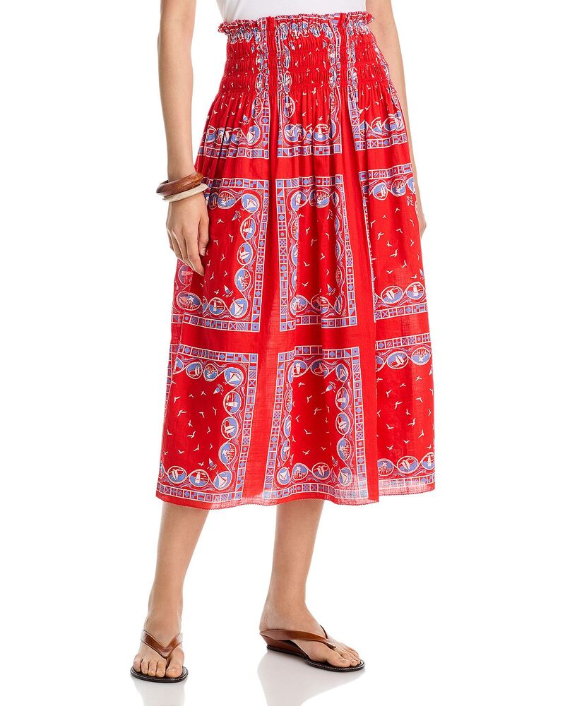 ザ・グレート レディース ボトムスカート THE GREAT. The Canary Skirt Red Sailboat Bandana レッド｜ReVida 店