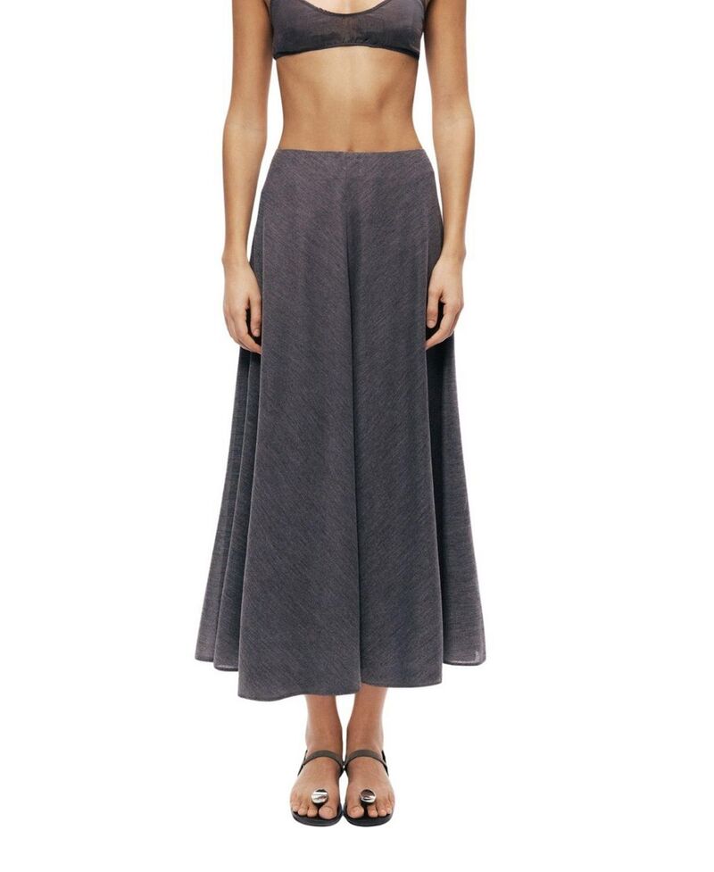 ノクチューン レディース ボトムスカート ミディ NOCTURNE Flowing Midi Skirt Grey グレー｜ReVida 店