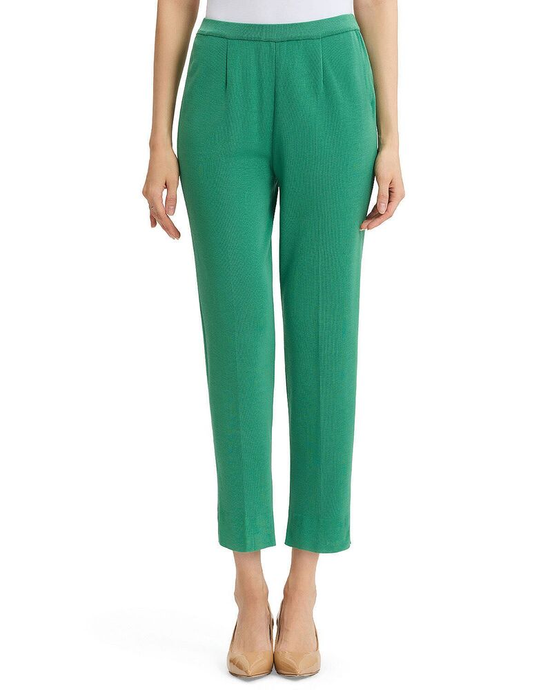ミンウォン レディース ボトムス カジュアルパンツ ストレート アンクル ニット Ming Wang Knit Straight Leg Ankle Pants Kelly Green グリーン｜ReVida 店