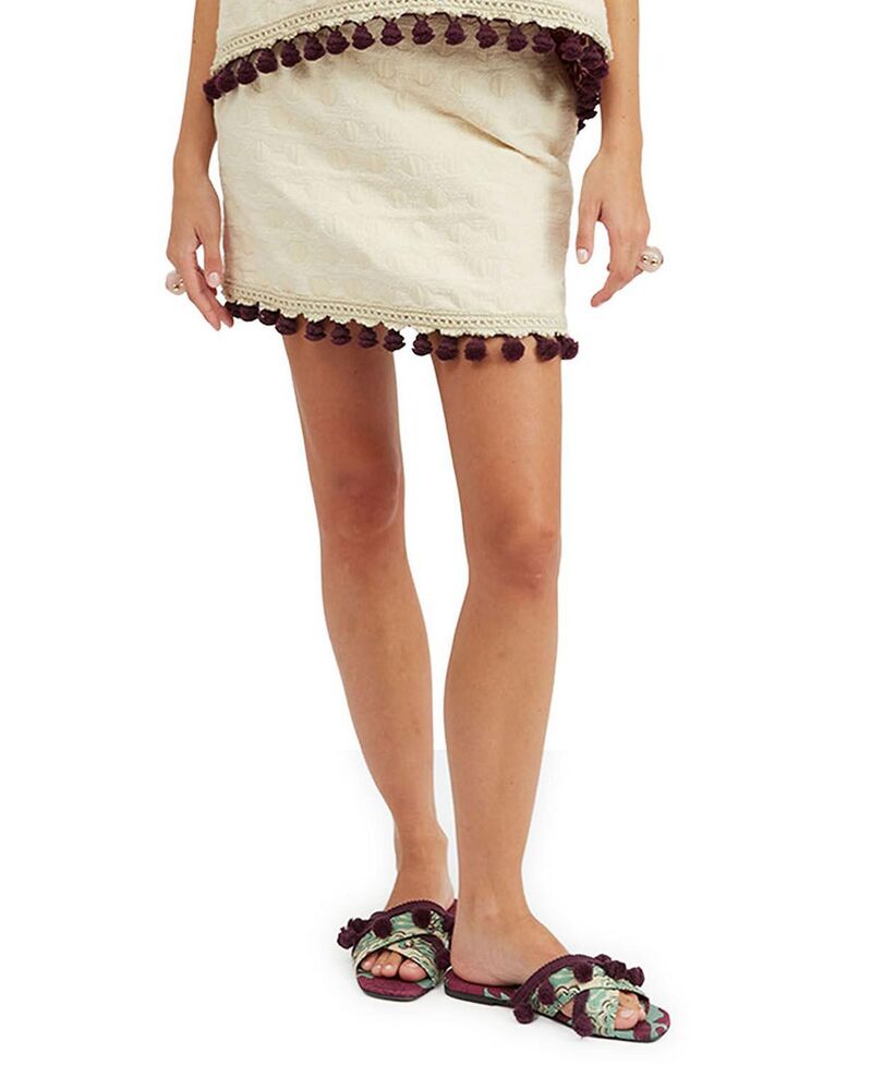 ラ・ダブル・ジェイ レディース 下つ方スコート ミニ 刺しゅう La DoubleJ Baia Mini Skirt Embroidered Creamy Jacquard Cream 皮膚軟化剤