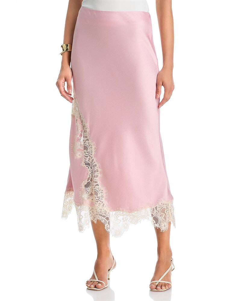 アクア レディース 下つ方スコート スピード競技 AQUA Lace Inset Slip Skirt - Exclusive Baby Pink サクラ色