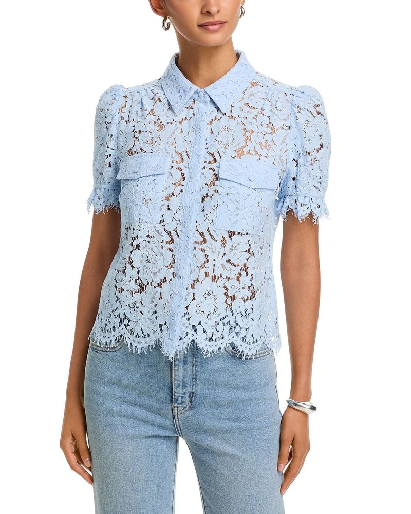 時人優しいこと レディース トップス プルオーバー スピード競技 Generation Love Mina Lace Shirt Light Blue 青色