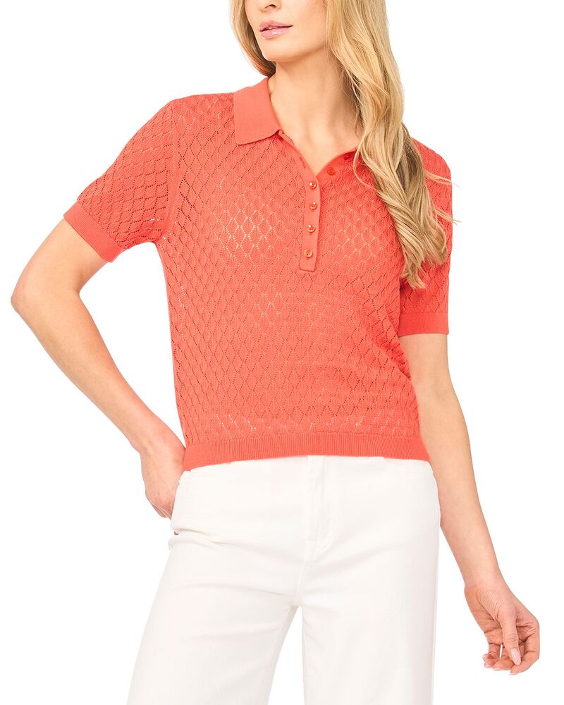 テッドベーカー レディース トップス スポーツシャツ Ted Baker Clara Short Sleeve Pointelle Polo Shirtomatorange オレンジ色