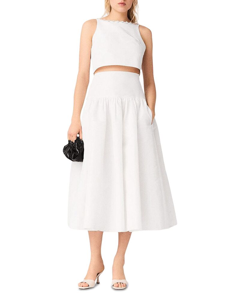 マージュ レディース トップス プルオーバー スピード競技 Maje Lipalacembellished Crop Top White 白いこと