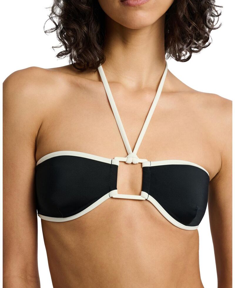 オニア レディース 水着 トップのみ Onia Palermo Bikini Top Black/Egret ブラック|ReVida 店