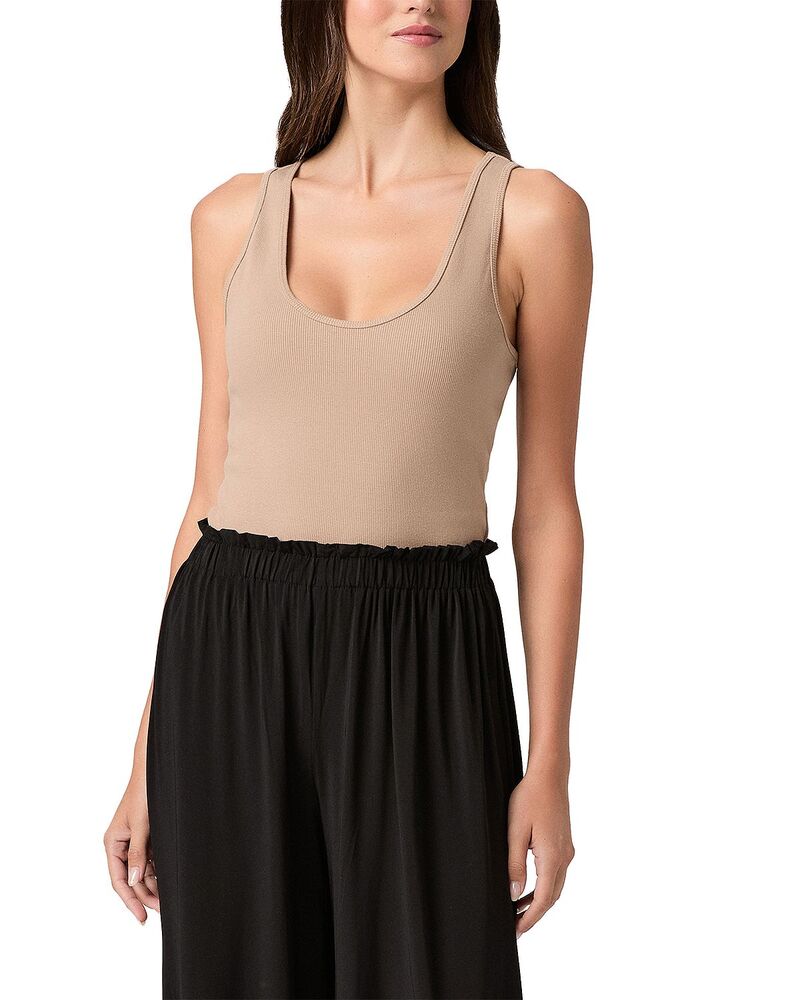ページ レディース トップス 貯蔵タンクいの一番 肋材 PAIGE Bali Ribbed Tank Macadamia