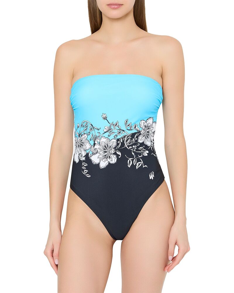 ミリー レディース 海水着 上下書き割り 御花柄 御花 MILLY Floral One Piece Swimsuit Blue Black 黒いこと