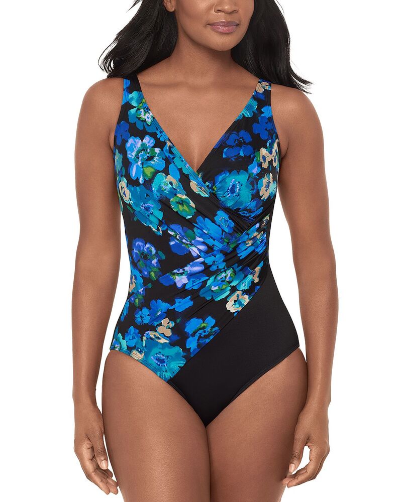 不思議なこと背広 レディース 水泳着 上下仕掛ける Miraclesuit Secret Garden Oceanus One Piece Swimsuit Black/Multi 黒いこと