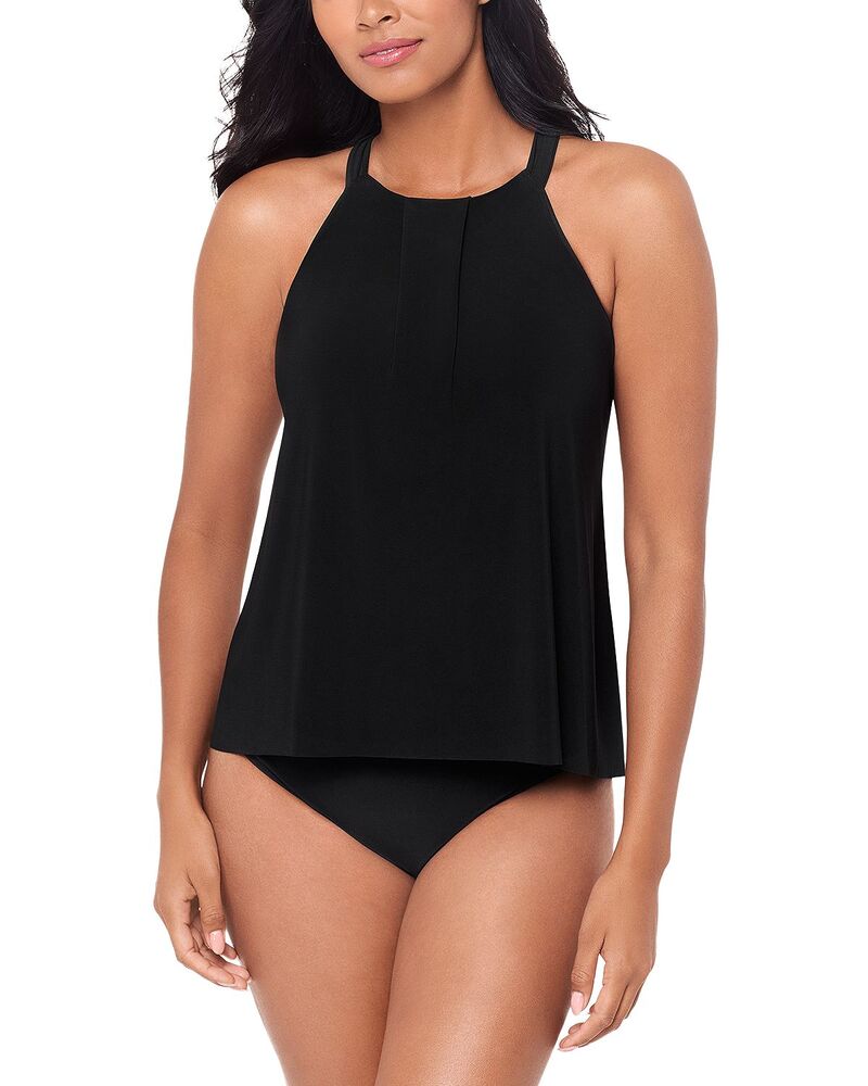 神通力背広 レディース 水泳着 いの一番のみ Magicsuit Solid Esme Tankini Top Black 黒いこと