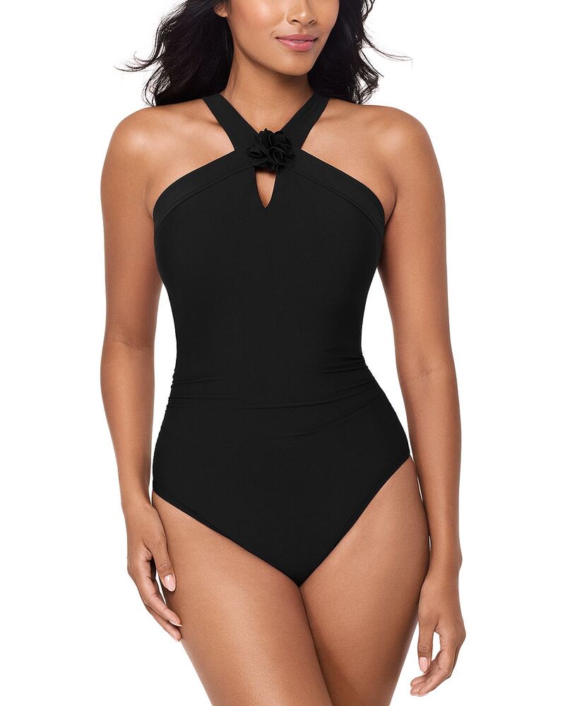 神通力背広 レディース 海水着 上下書き割り Magicsuit Solid Edith One Piece Swimsuit Black 黒いこと