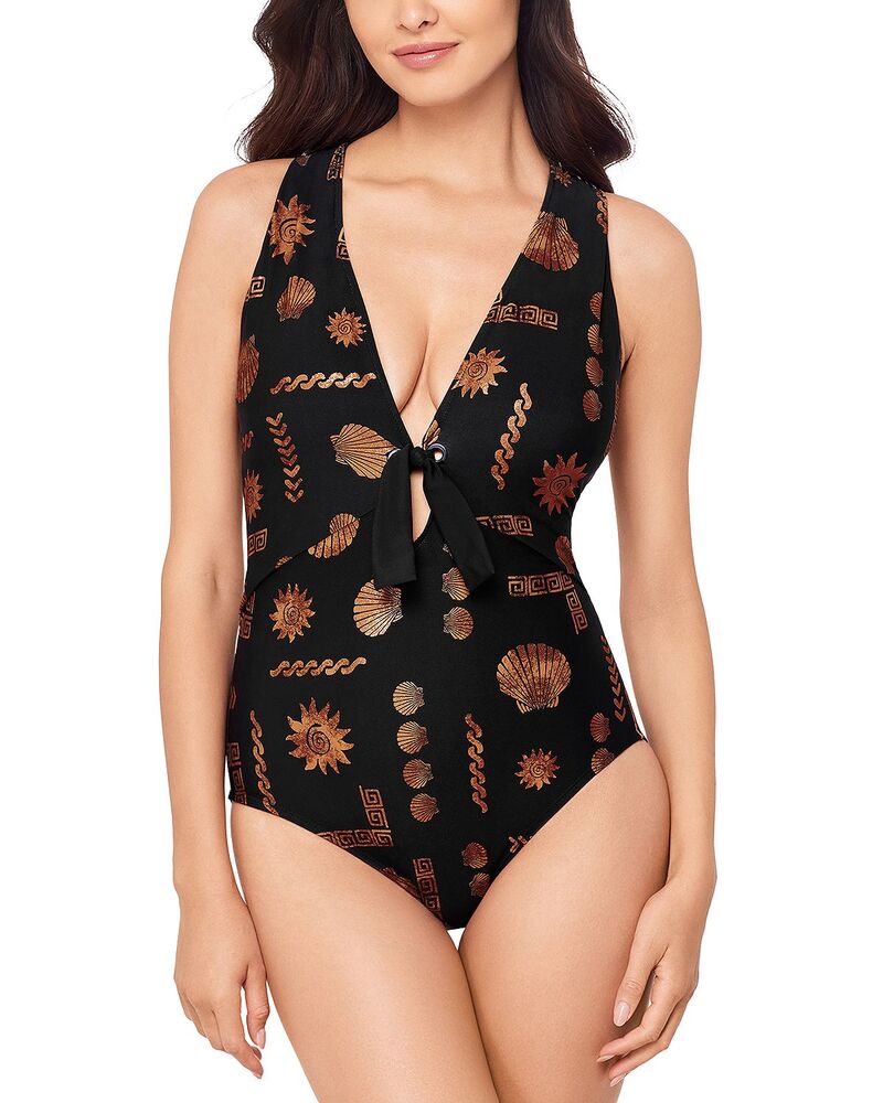 神通力背広 レディース 水泳着 上下仕掛ける Magicsuit Clamdigger Halle One Piece Swimsuit Black/Multi 黒いこと