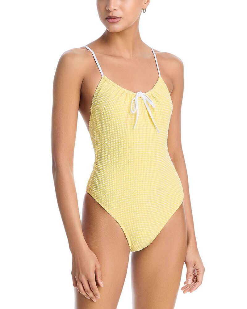 益荒男 アンド 縞模様 レディース 水泳着 上下仕掛ける Solid \u0026 Striped The Orla One Piece Swimsuit Citrina