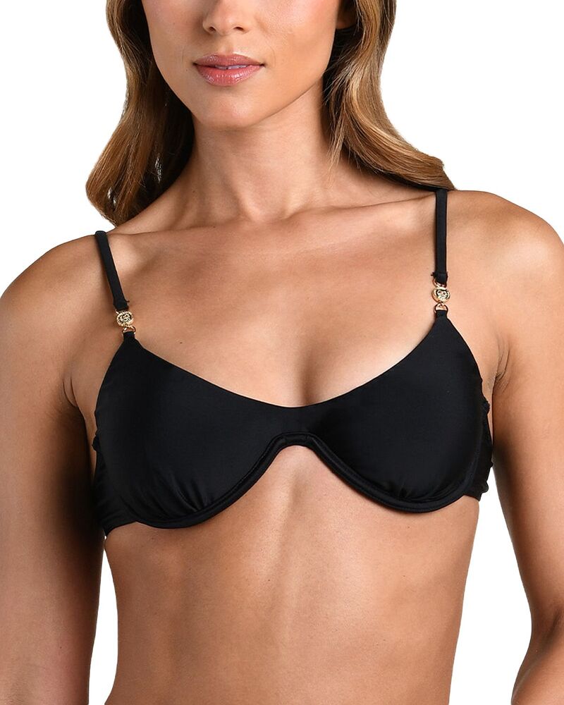 ラジャンス レディース 水泳着 いの一番のみ L\u0027AGENCE Tenali Solid Bikini Top Black 黒いこと