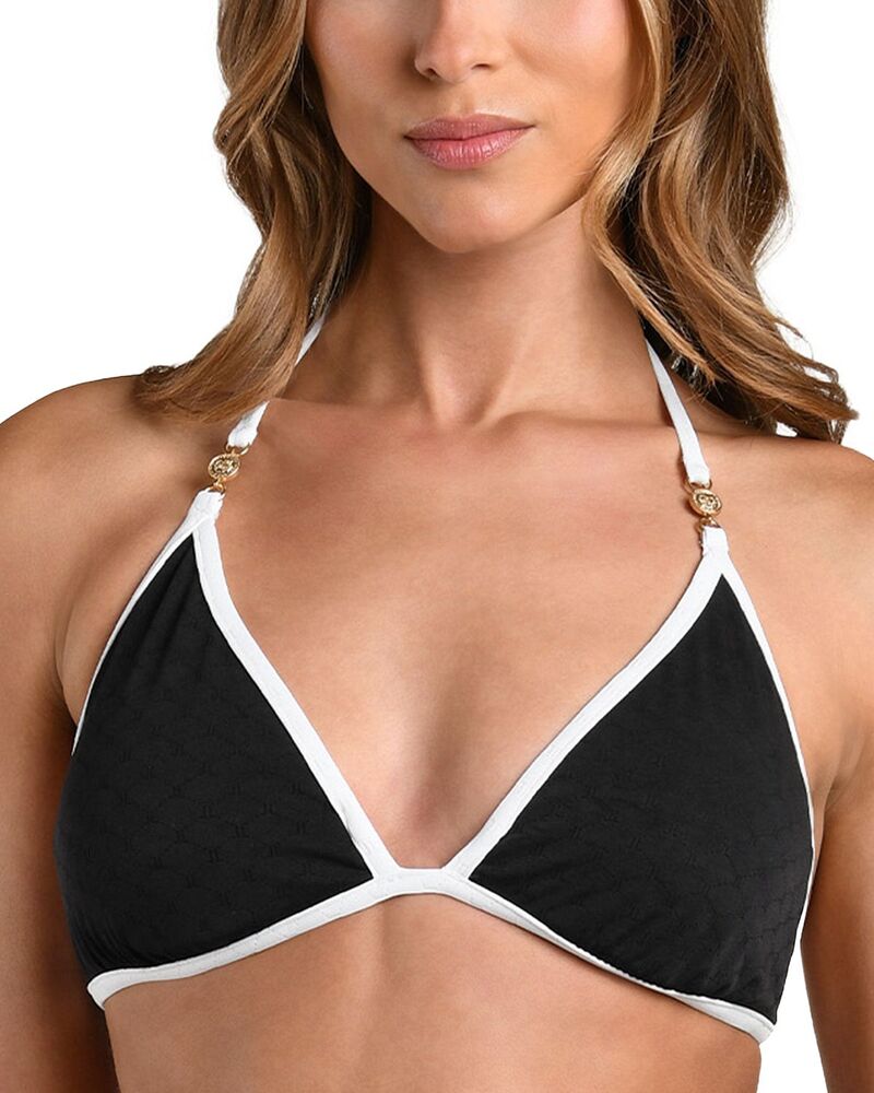 ラジャンス レディース 水泳着 いの一番のみ L\u0027AGENCE Annabelle Fine Line Triangle Bikini Top Black 黒いこと