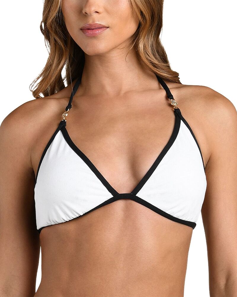 ラジャンス レディース 水泳着 いの一番のみ L\u0027AGENCE Annabelle Fine Line Triangle Bikini Top White 白いこと
