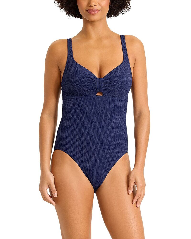 トッミーバハマ レディース 水泳着 上下仕掛ける Tommy Bahama Beachy Waves One Piece Swimsuit Mare Navy 米国海軍