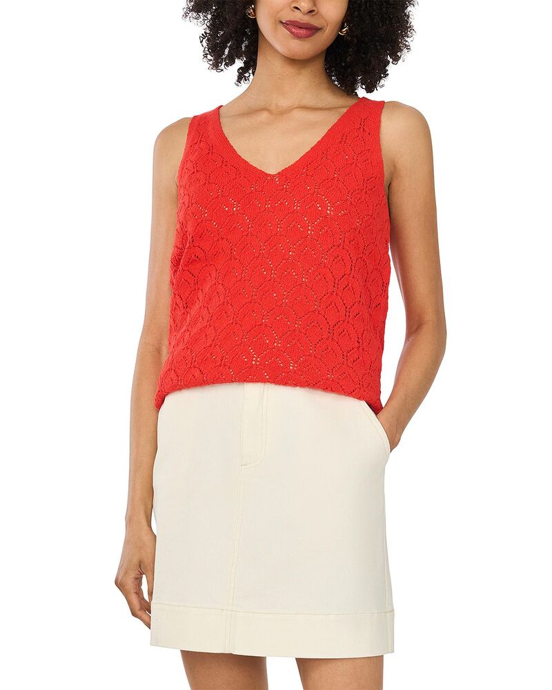 ヴィンスカムート レディース トップス 貯蔵タンクいの一番 VINCE CAMUTO Pointelle Tank Lobstered 赤いこと