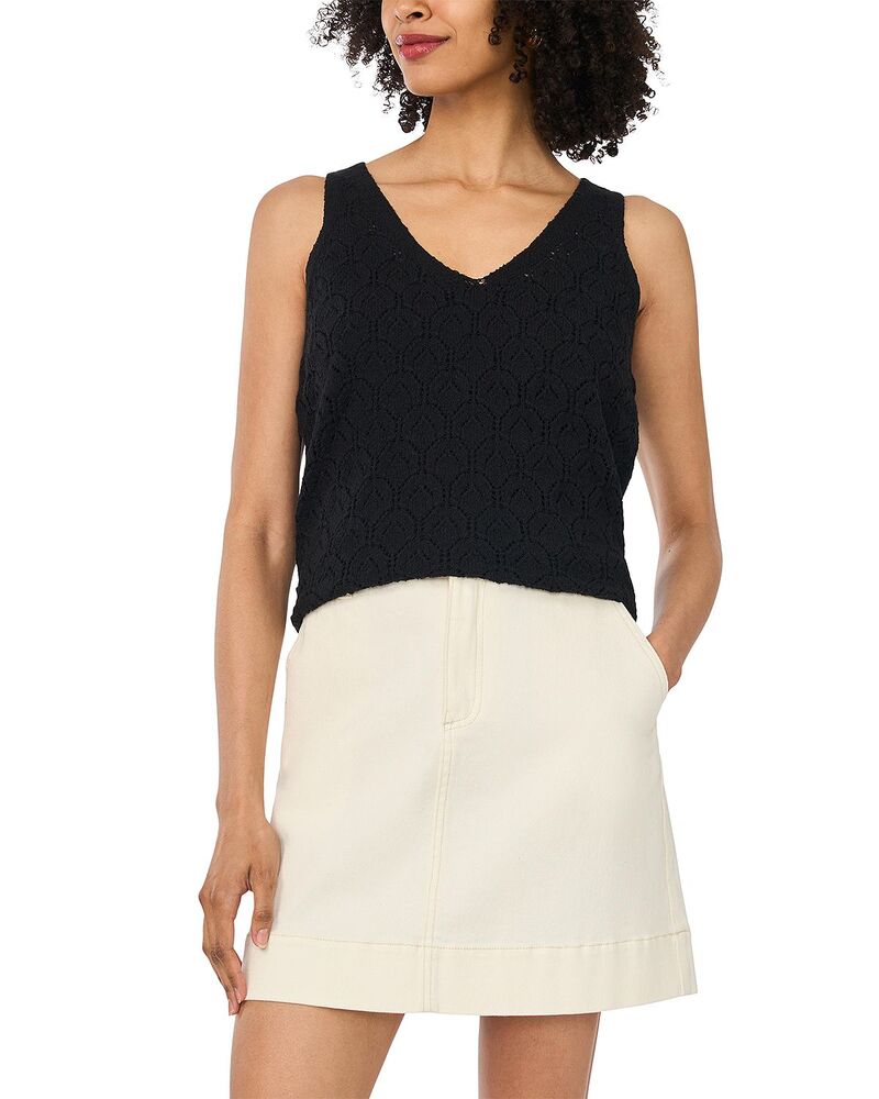 ヴィンスカムート レディース トップス 貯蔵タンクいの一番 VINCE CAMUTO Pointelle Tank Rich Black 黒いこと