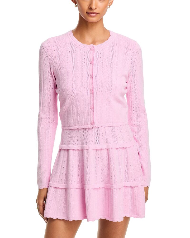 ラブスハックファンシー レディース アウター ジレー LoveShackFancy Nadiya Cardigan Candy Floss Pink さくら色