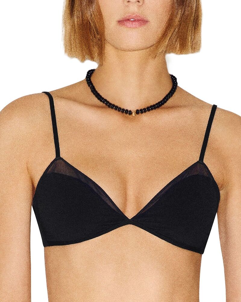 リフォーメーション レディース 水泳着 いの一番のみ Reformation Bare Bikini Top Black Mesh 黒いこと