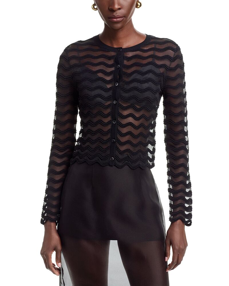 シムカイ レディース アウター ジレー マキシ SIMKHAI Maxime Cardigan Black 黒いこと