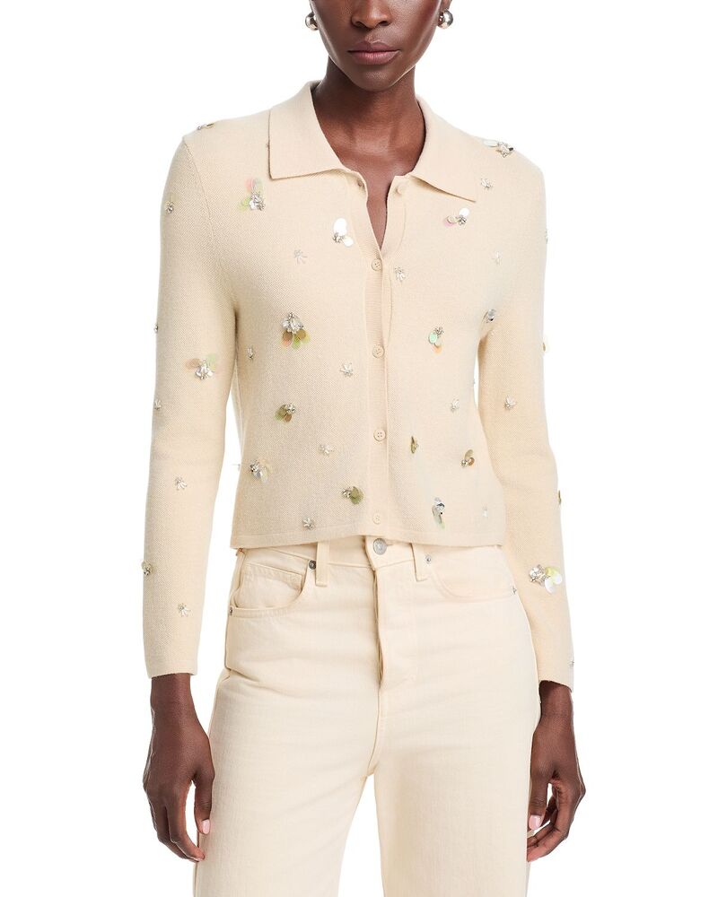 シムカイ レディース アウター ジレー SIMKHAI Luci Embellished Cardigan Stone 石ころ