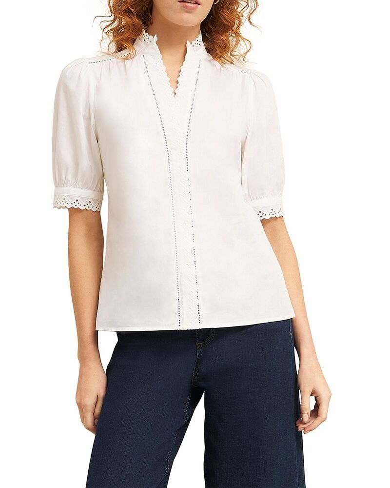ホッブスロンドン レディース トップス シャツ ブラウス HOBBS LONDON Karis Blouse Hobbs White ホワイト｜ReVida 店