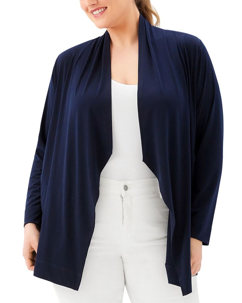 カレンケーン レディース アウター ジレー ドレープラスサイズ Karen Kane Plus Drape Travel Cardiganavy 米国海軍