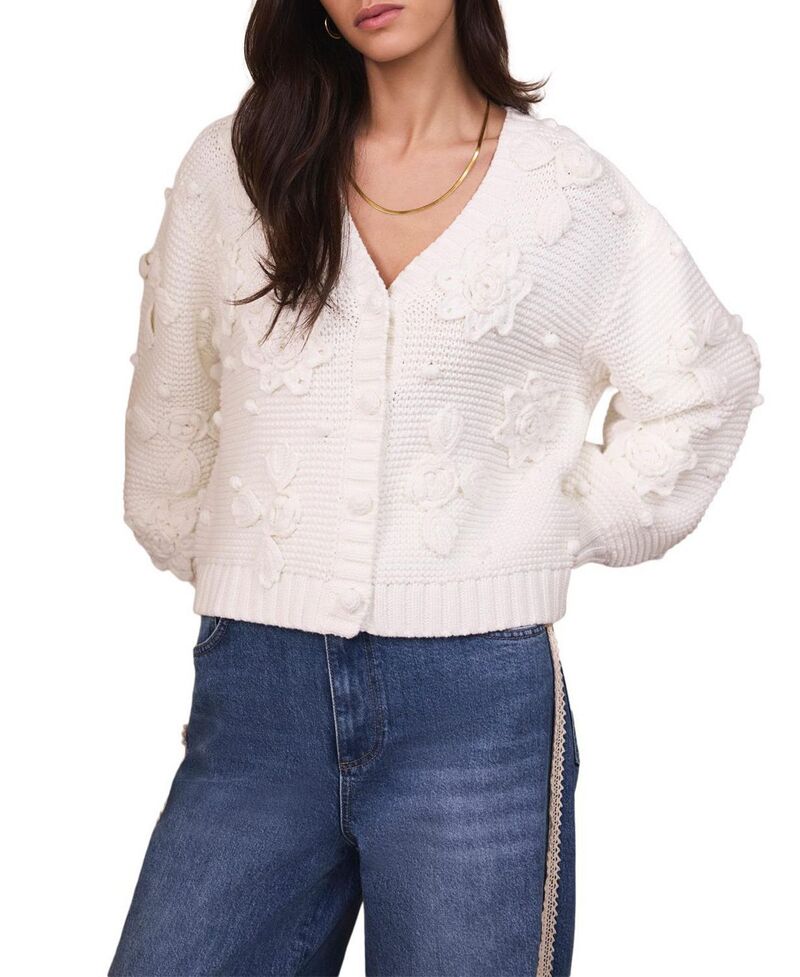 ミルトンベルベット レディース アウター ジレー Mint Velvet Women\u0027s Applique Flower Cardigan Ivory 象牙色