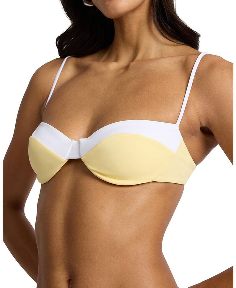 オニア レディース 水泳着 いの一番のみ Onia Brigitte Bikini Top Limoncello/White 白いこと
