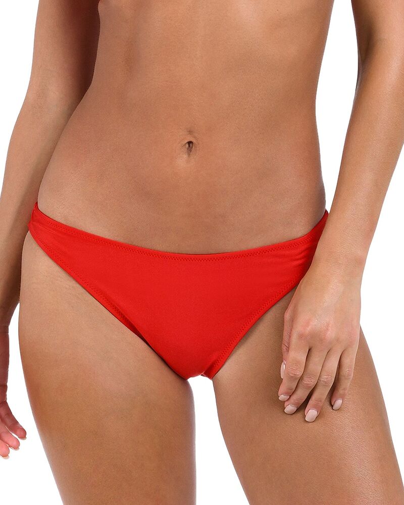 ラジャンス レディース 水泳着 ボトムスのみ L\u0027AGENCE Jean Shimmer Scoop Front Bikini Bottom Rouge