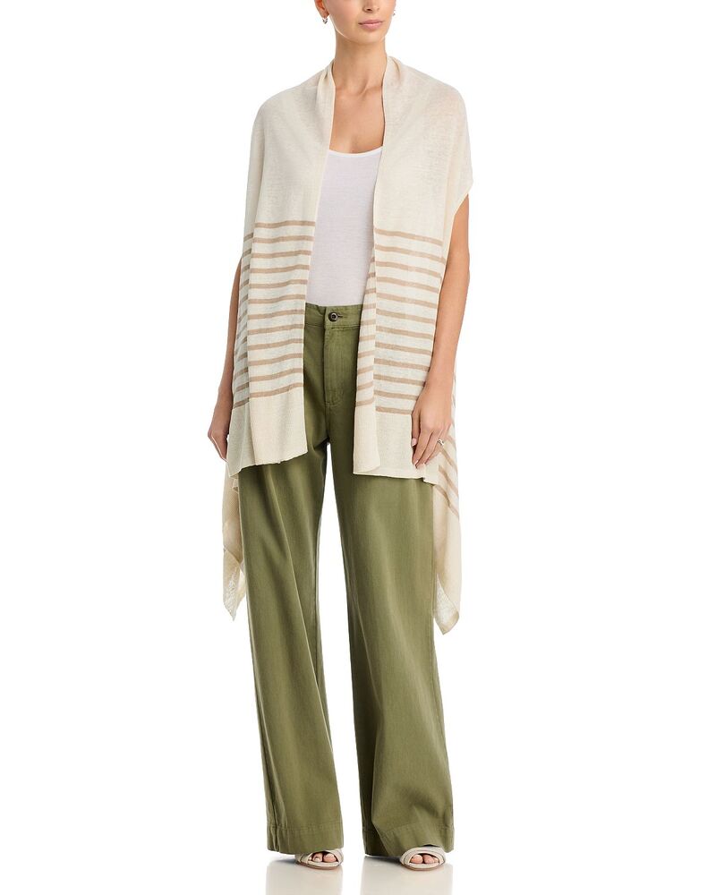 マジェスティック レディース アウター ジレー ノースリーブ リネン Majestic Filatures Linen Sleeveless Cardigan Desert