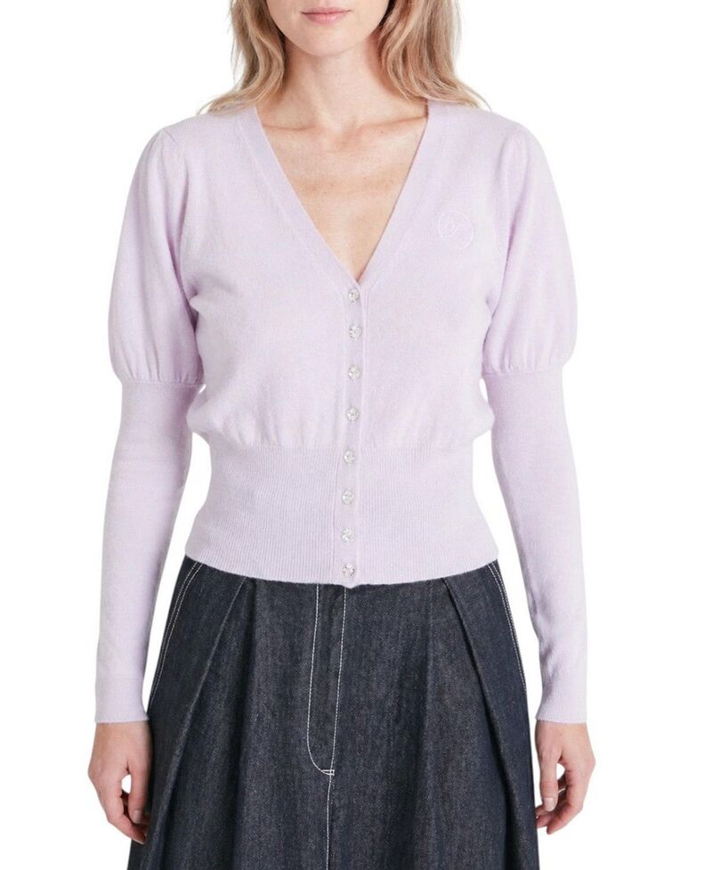 テンパリーロンドン レディース アウター ジレー ロゴタイプ Temperley London Women\u0027s Tonal T-Logo Cardigan Purple パープル