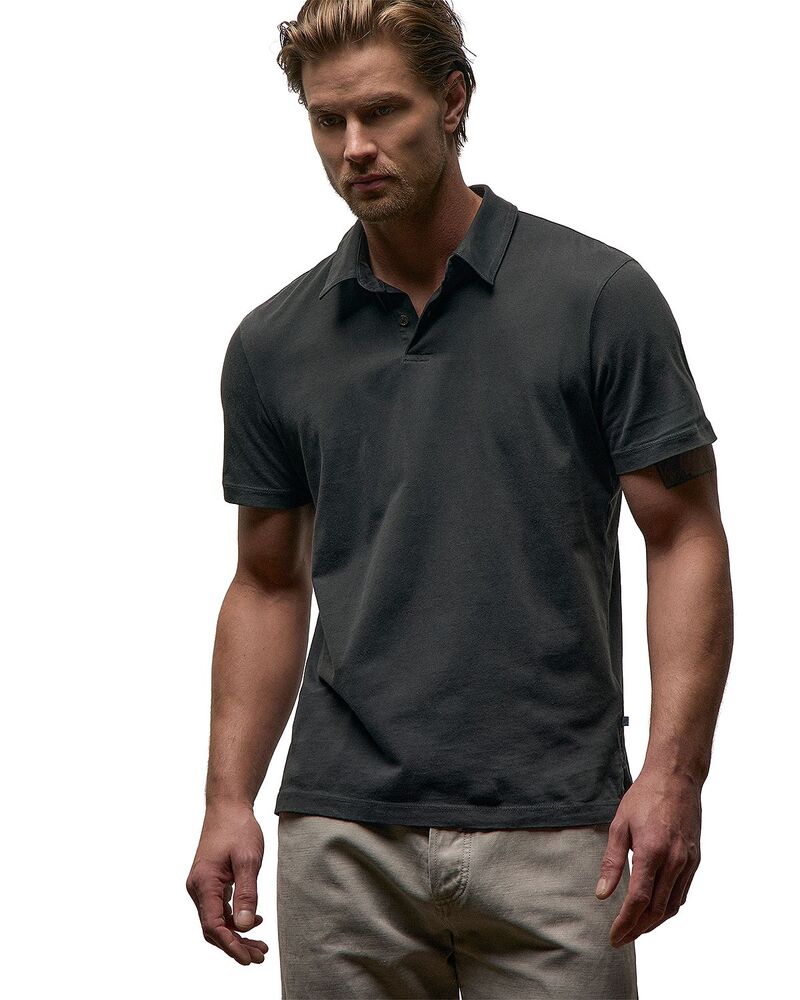 ジェームス がま口 メンズ トップス スポーツシャツ スエードクロス プルオーバー James Perse Sueded Jersey Polo Carbon Pigment