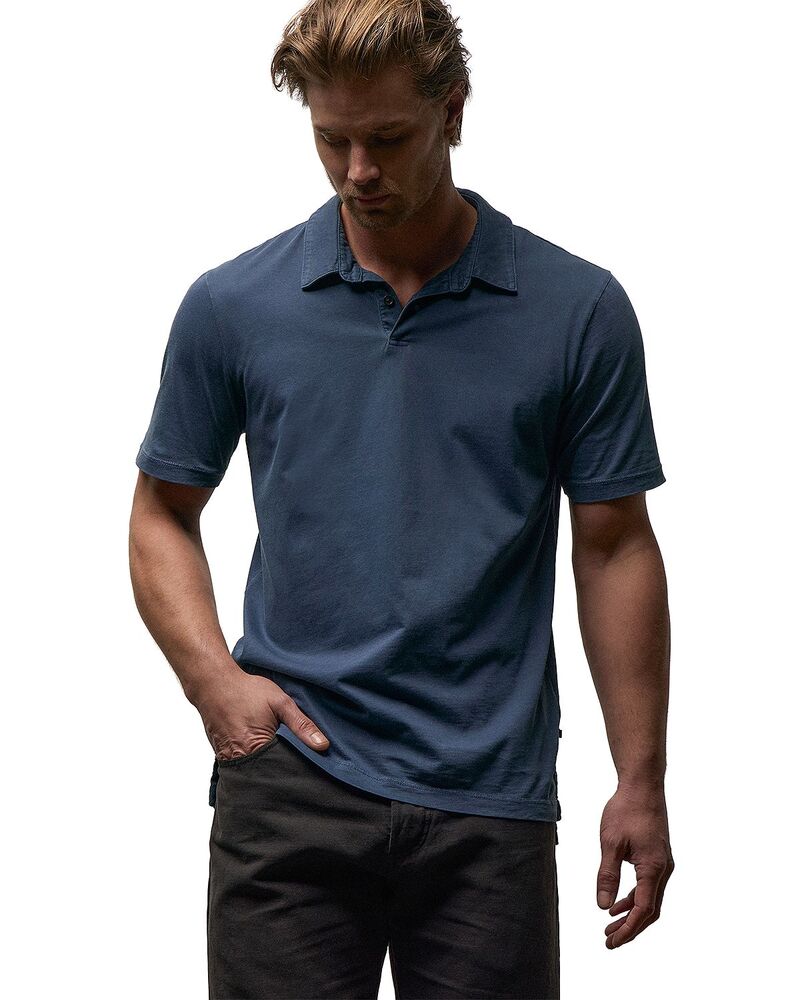 ジェームス がま口 メンズ トップス スポーツシャツ スエードクロス プルオーバー James Perse Sueded Jersey Polo Lake Pigment