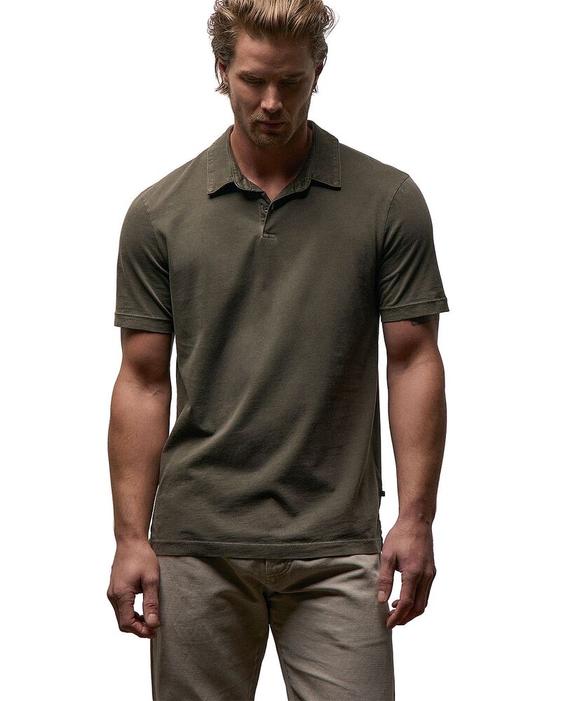 ジェームス がま口 メンズ トップス スポーツシャツ スエードクロス プルオーバー James Perse Sueded Jersey Polo Platoon Pigment