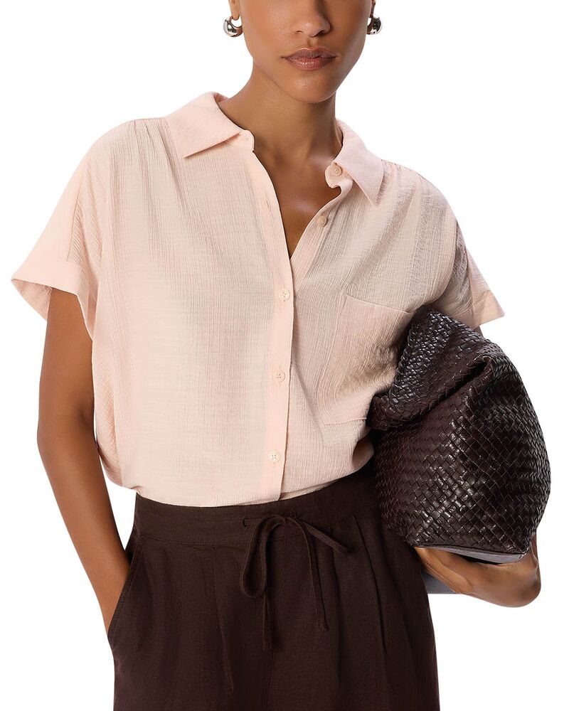 ホイッスルズ レディース トップス シャツ Whistles Nicola Textured Shirt Pale Pink ピンク｜ReVida 店