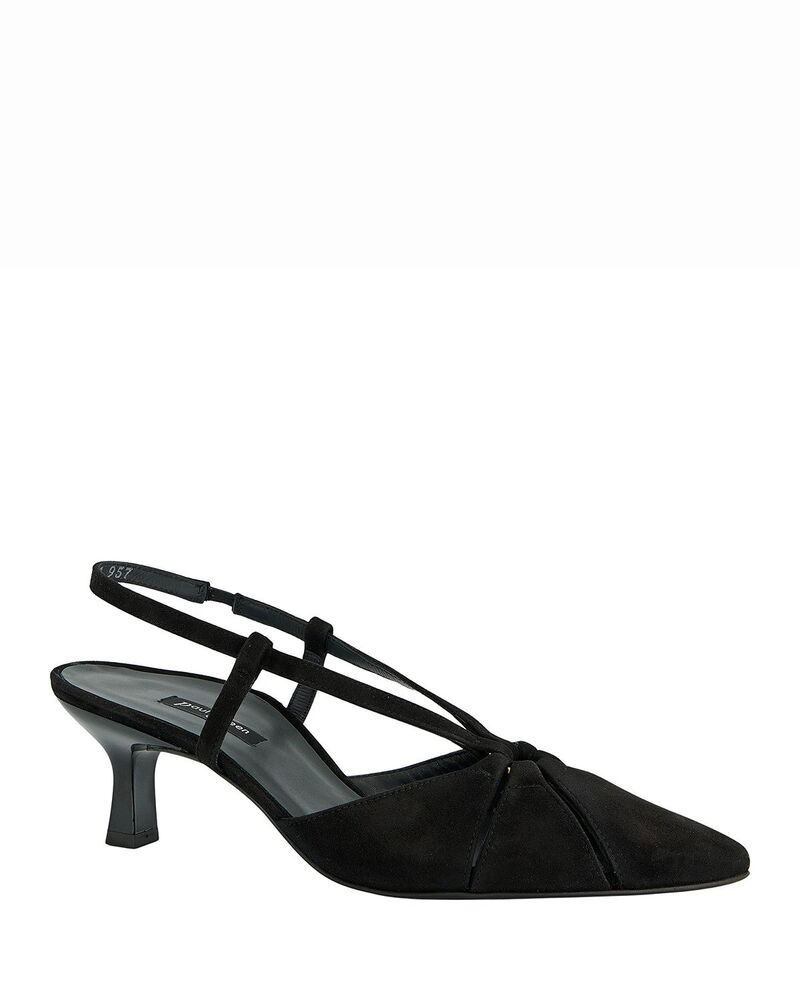 極点・緑であること レディース シューズ パンプス Paul Green Women\u0027s Daria Slingback Pumps Black Suede 黒いこと