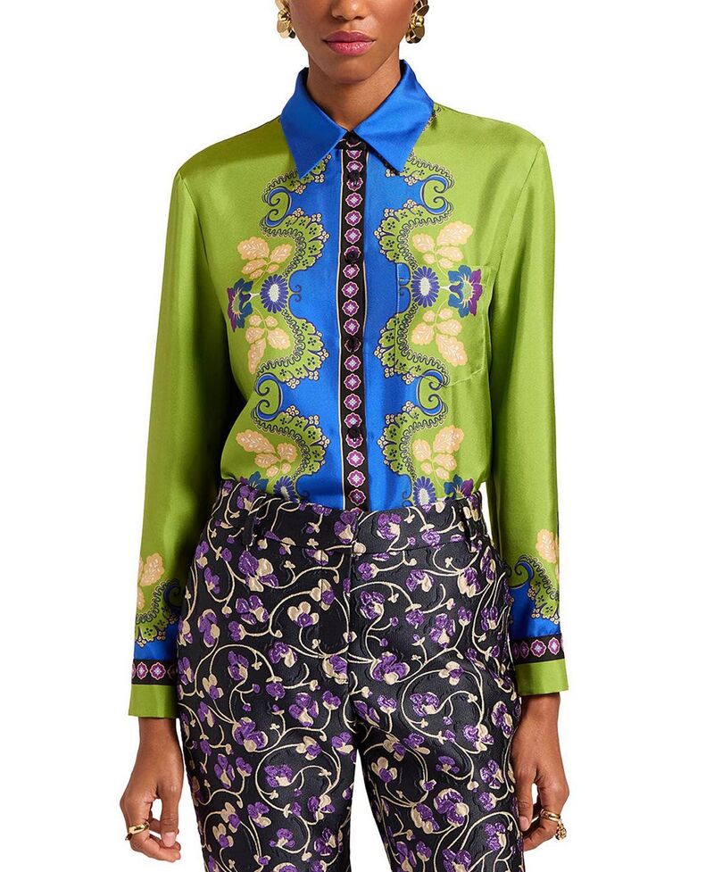 ラ・ダブル・ジェイ レディース トップス シャツ La DoubleJ Boy Shirt Cornucopia Placee Green グリーン|ReVida 店