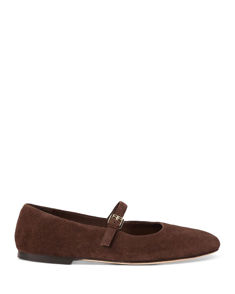 ホイッスルズ レディース シューズ パンプスエード Whistles Women\u0027suede Mary Jane Ballet Flats Chocolate 黒茶
