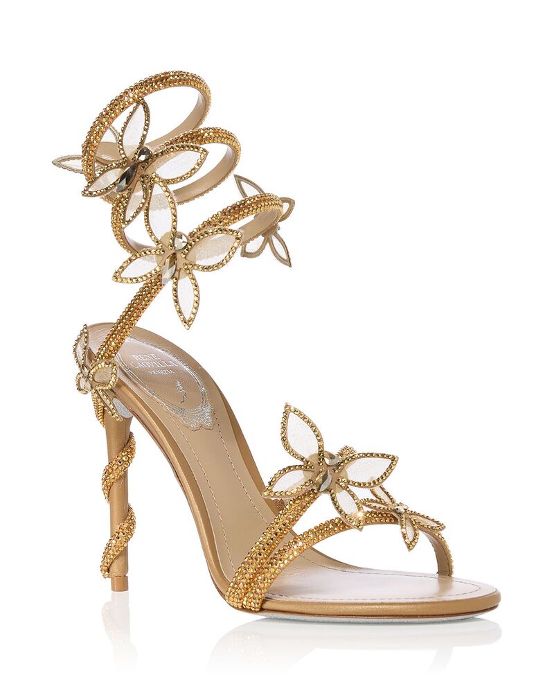 レネ・カオヴィラ レディース シューズ サンダル Rene Caovilla Women\u0027s Margot Butterfly Embellished Sandals Gold Satin/Sunshine ゴールド