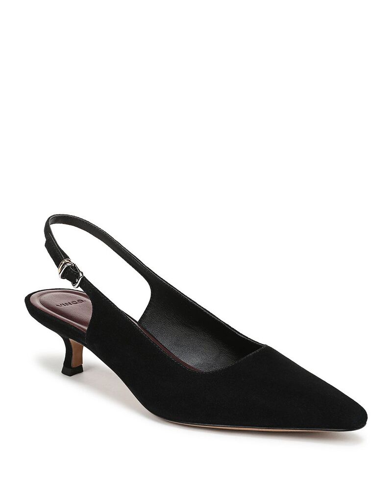 ヴィンス レディース シューズ パンプス Vince Women\u0027sabra Slingback Pumps Black Suede 黒いこと