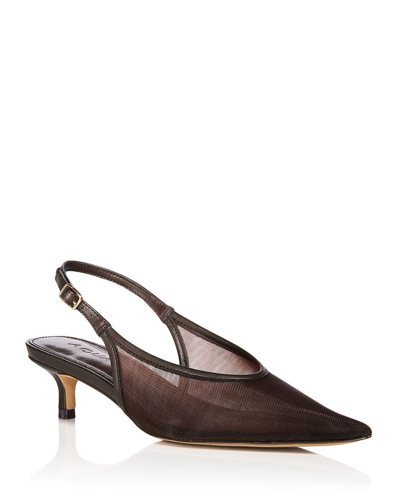 アクア レディース シューズ パンプス メッシュ AQUA Women\u0027s Kitie Mesh Slingback Pumps - Exclusive Brown Fine Mesh 赤銅色