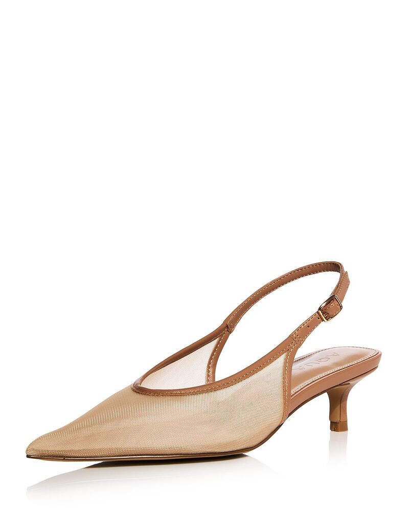 アクア レディース シューズ パンプス メッシュ AQUA Women\u0027s Kitie Mesh Slingback Pumps - Exclusive Nude Mesh