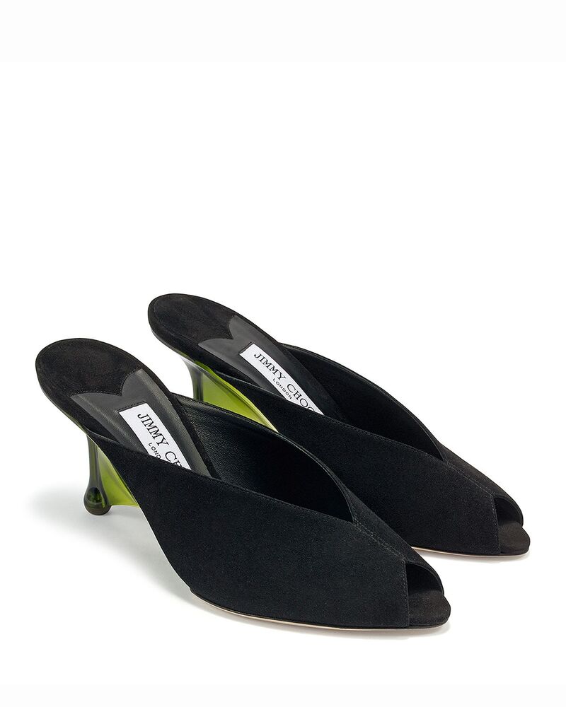 ジミーチュー レディース シューズ サンダル スピード競技 Jimmy Choo Women\u0027s Glace 80 Mules Black/Clover 黒いこと