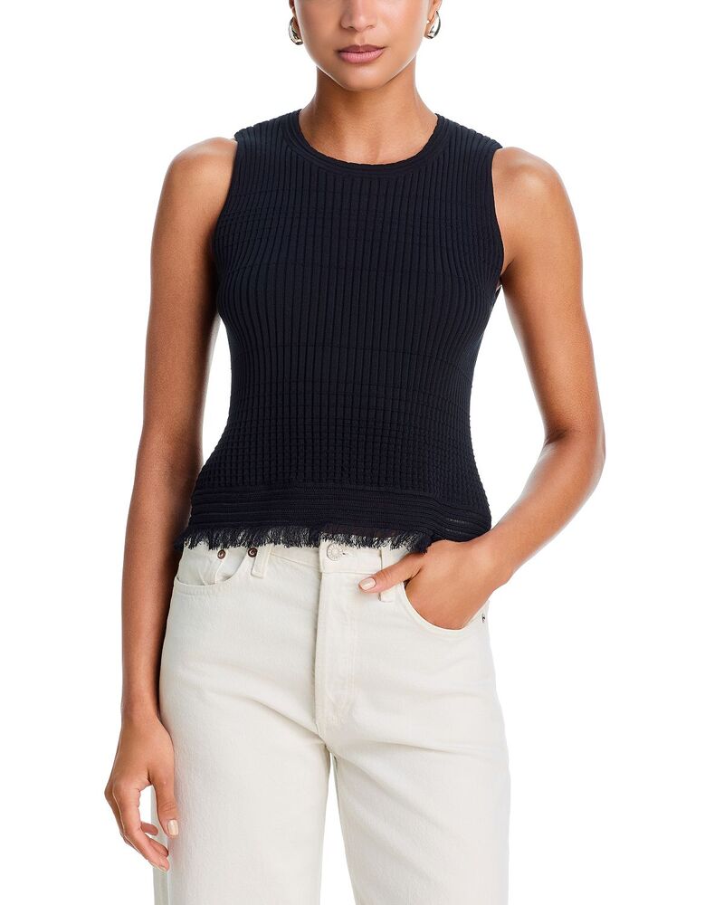 ラグアンドボーン レディース トップス タンクトップ リブ rag & bone Ayan Ribbed Tank Black ブラック｜ReVida 店
