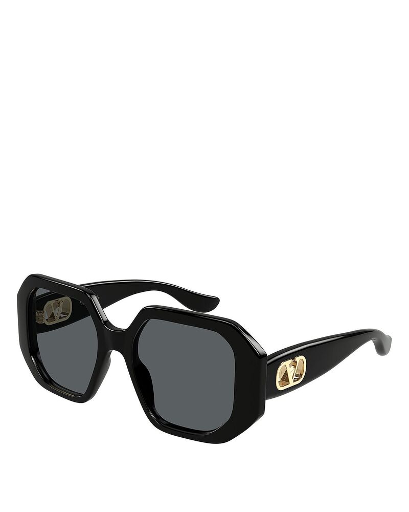 ヴァレンティノ レディース 添え物 サングラス・アイウェア Valentino Garavani Valentino Geometric Sunglasses 55粍 Black 黒いこと