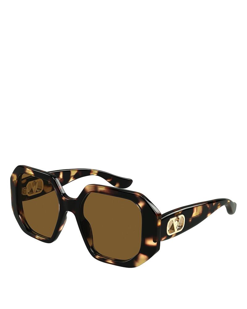 ヴァレンティノ レディース 添え物 サングラス・アイウェア Valentino Garavani Valentino Geometric Sunglasses 55粍 Havana