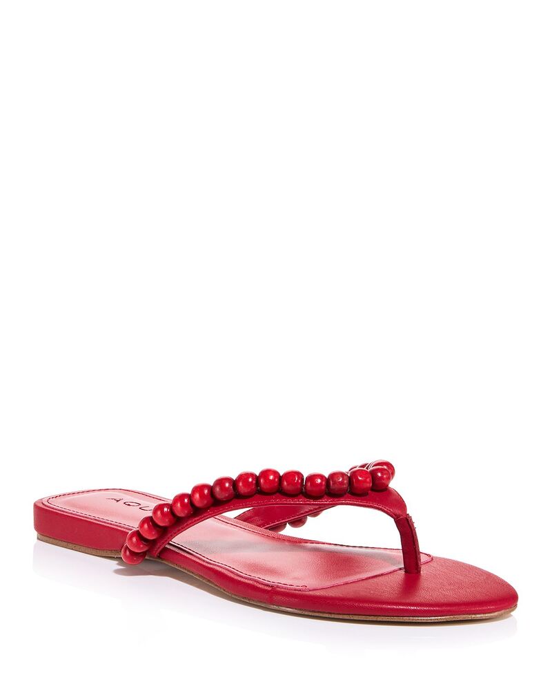 アクア レディース シューズ サンダル AQUA Women\u0027s Jules Thong Sandals - Exclusive Red Embellished 赤いこと
